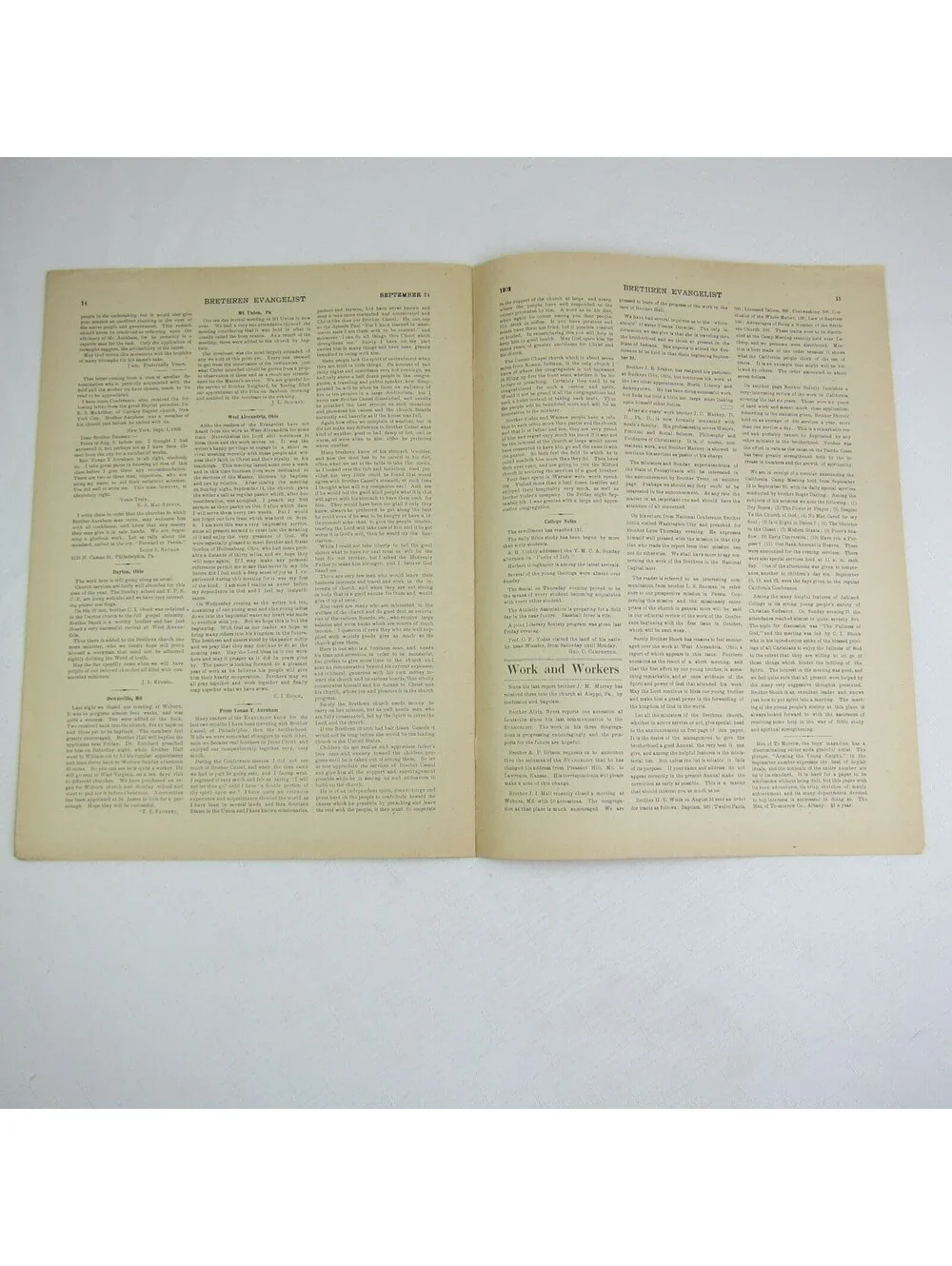Brethren Evangelist Christian Newspaper Ashland Ohio Antique September 24th 1902